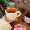 1pcs Happy Face Coffee Mug With Handle Ceramic Coffee Cup With Cute Feet Water Cups Birthday Gifts Office & Home Decors