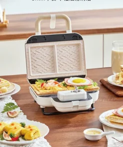 Alternative view of Breakfast Machine Non-stick Waffle Timer Bread Machine Large Capacity Double Plate Sandwich Takoyaki Pancake Donut Kitchen Tool