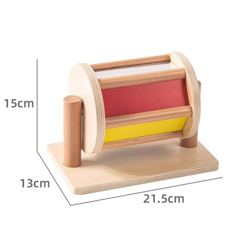 Montessori Teaching Aids, Spning Drum Rotating Rainbow, Baby Intelligence, Baby Children's Toys, Early Education Montessori Toy - Image 2
